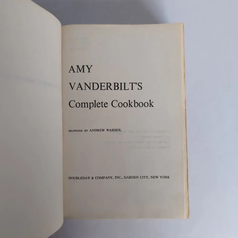 Vintage‎ Amy Vanderbilt's Complete Cookbook 1961 Andy Warhol Drawings Acme